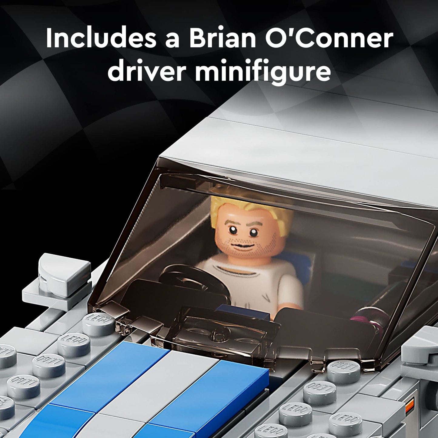 LEGO Speed Champions 2 Fast 2 Furious Nissan Skyline GT-R (R34), Kit de construcción de modelo de coche de carreras, Coleccionable con minifigura de piloto, Set 2023 para niños y niñas de 9 años en adelante 76917