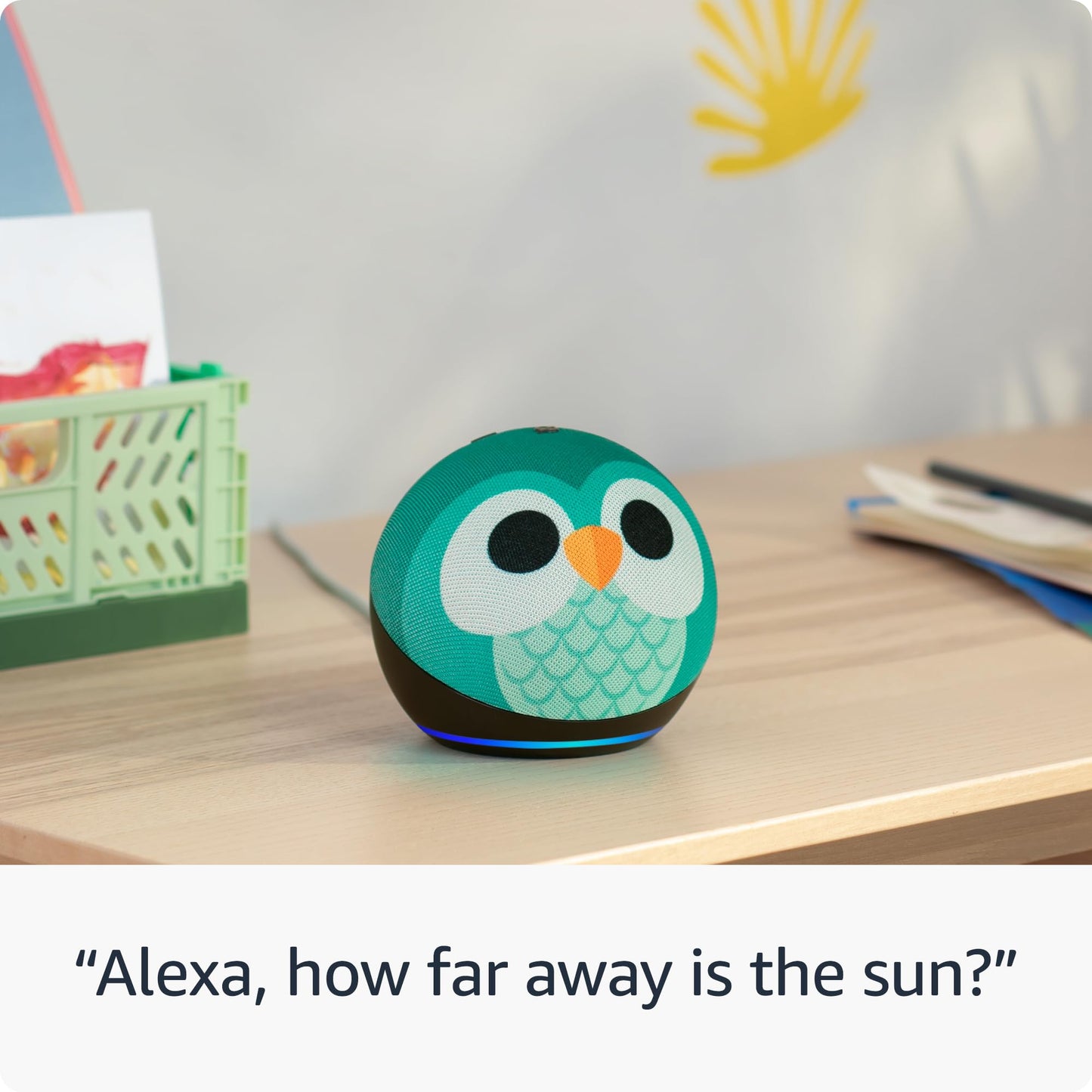 Amazon Echo Dot Kids con Alexa (modelo más reciente), diseñado para niños, con control parental, incluye 1 año de Amazon Kids+, color remolino arcoíris