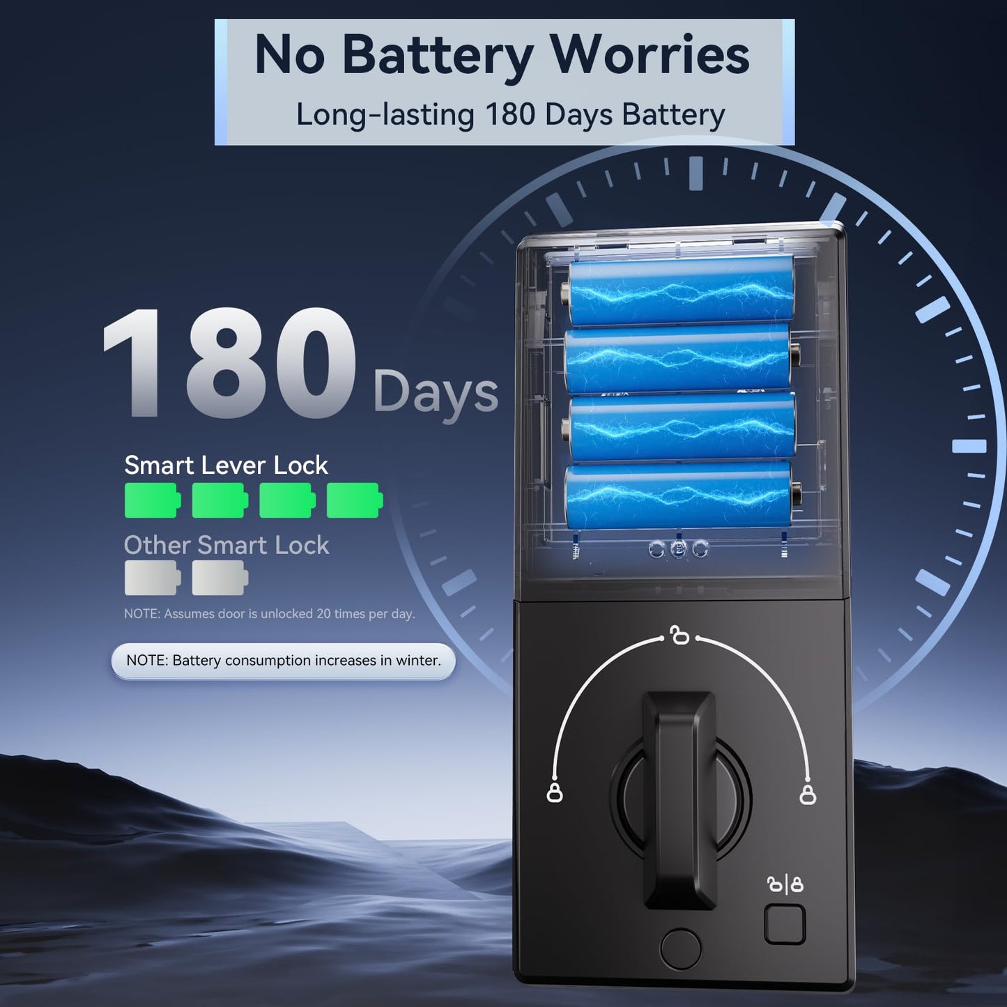 Cerradura de seguridad Ulecoce con teclado y manija, entrada sin llave, control por aplicación, cierre automático, fácil instalación, negro mate