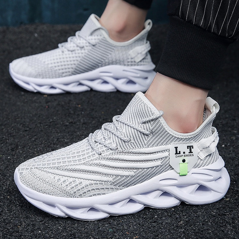 DAMYUAN Zapatillas ligeras y transpirables para hombre - Suela de EVA antideslizante, zapatillas bajas para correr, caminar, entrenar, parte superior de tela y plantilla acolchada - Zapatillas deportivas informales para todas