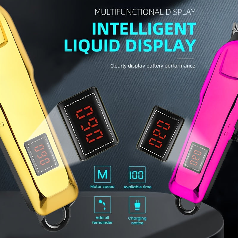 Juego de cortapelos eléctrico para hombre, juego de cortapelos, juego de cortapelos eléctrico para el hogar, cortapelos eléctrico con carga USB, cuchilla de aleación, pantalla LCD, diseño tallado, para viajes en coche o
