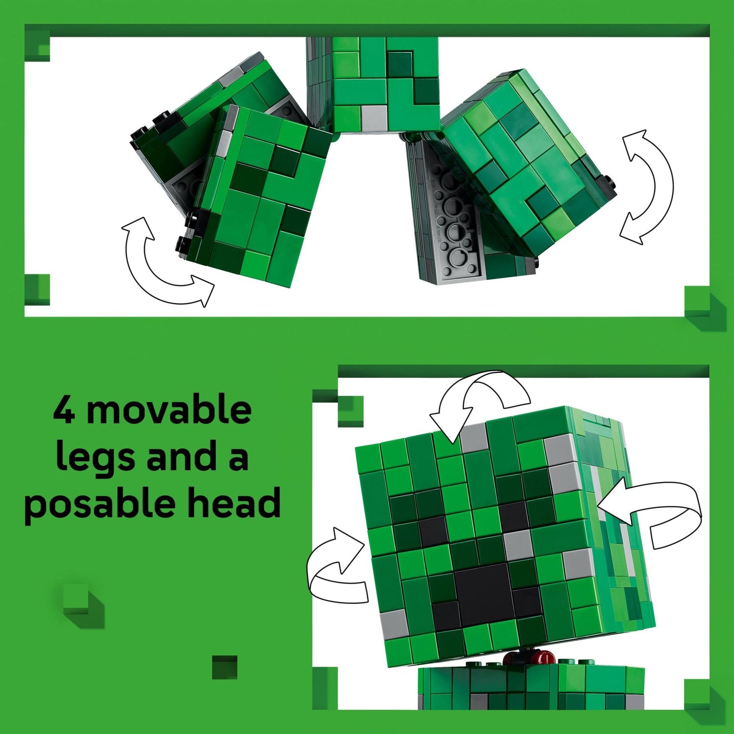 LEGO Minecraft Creeper, juguete de construcción para niños - Juguete de Minecraft para niños y niñas, mayores de 10 años - Decoración para la habitación de gamers - Incluye minifigura de la primera versión - Regalo de Navidad - 21276