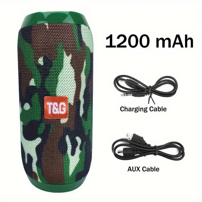 Altavoz inalámbrico portátil don cable de carga y cable auxiliar. bocina audio inalámbrico con tarjeta enchufable y disco U, sonido envolvente 3D, barra de subwoofer estéreo TWS, llamadas manos libres, FM, tarjeta TF y di