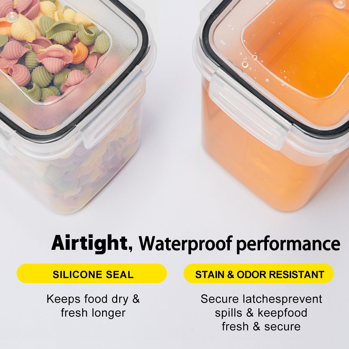 Set de organizador para alimentos. Plástico sin BPA para cereales, pastas y harina.