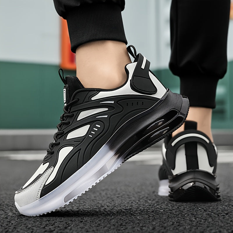 Zapatillas bajas para hombre y mujer: zapatillas transpirables y antideslizantes con soporte de arco acolchado, diseño con detalles en negro y dorado, cierre con cordones, suela de goma resistente y plantilla acolchada. Idea