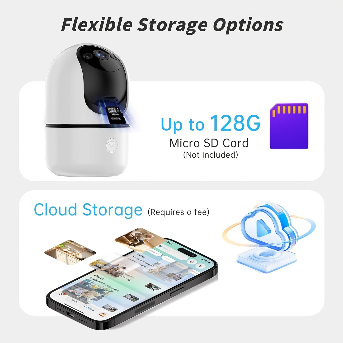 Cámara de seguridad 2K para interiores, monitor de bebés para mascotas, cámara de 360 grados para seguridad del hogar inalámbrica, cámara para perros con WiFi de 2,4 y 5 GHz, grabación continua, cámara para niñe