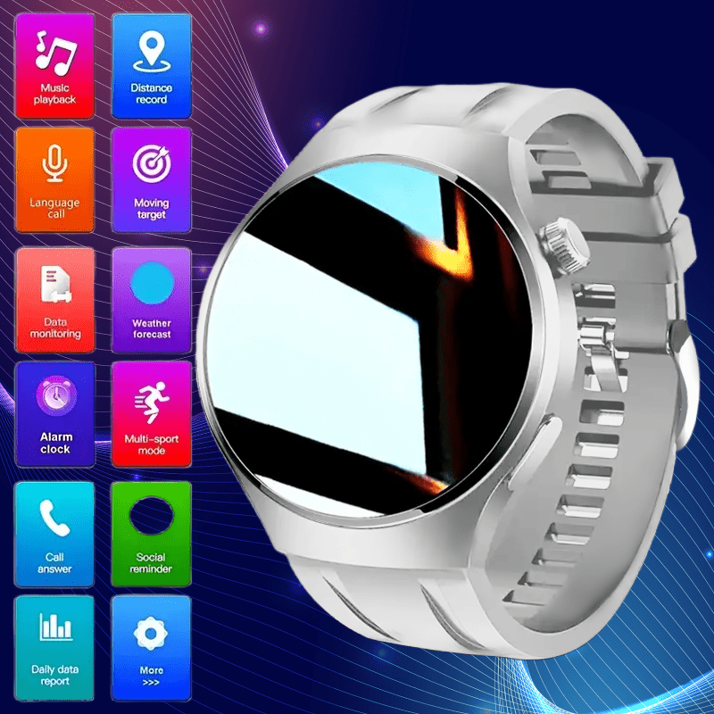 Reloj inteligente con pantalla redonda y fuente grande para personas mayores | Alertas de llamadas | Fácil de usar | Cómodo de llevar | El mejor regalo de Halloween para personas mayores
