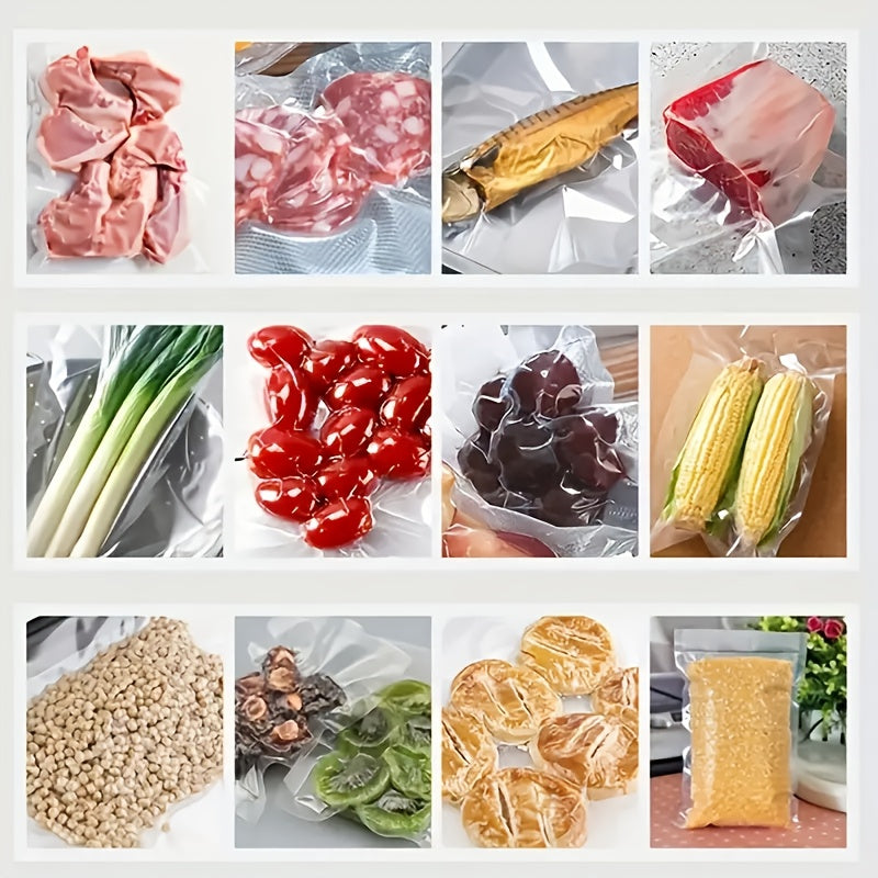 Máquina selladora al vacío, con 50 bolsas selladas para almacenamiento de alimentos y sous vide, sistema automático de sellado de alimentos con aire.