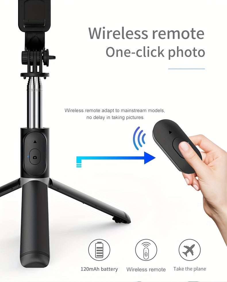 Palo selfie extensible para teléfono de 40 pulgadas, soporte de suelo profesional diseñado para transmisión en vivo con control remoto inalámbrico, trípode para teléfono inteligente, giratorio de 360°, monopié de mano