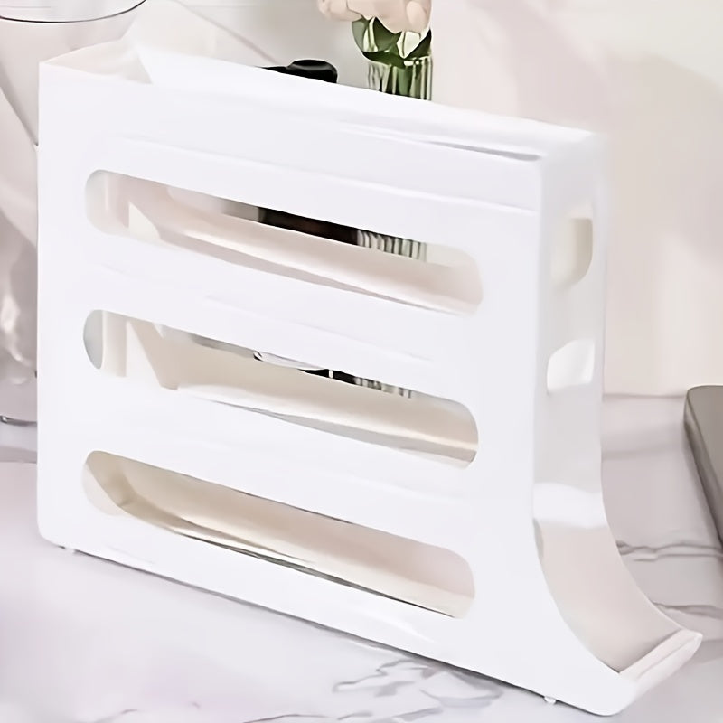 innovador dispensador estante para huevos de 4 capas. Puede contener hasta 30 huevos para almacenar en la puerta lateral del refrigerador.