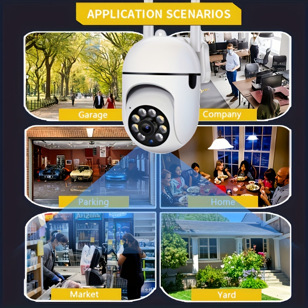 Cámaras de seguridad inteligentes 5G HD con WiFi de 3 MP Full HD, monitoreo panorámico de 360° con control PTZ, alertas de detección de movimiento, visión diurna y nocturna a todo color y audio bidireccional remoto a tra