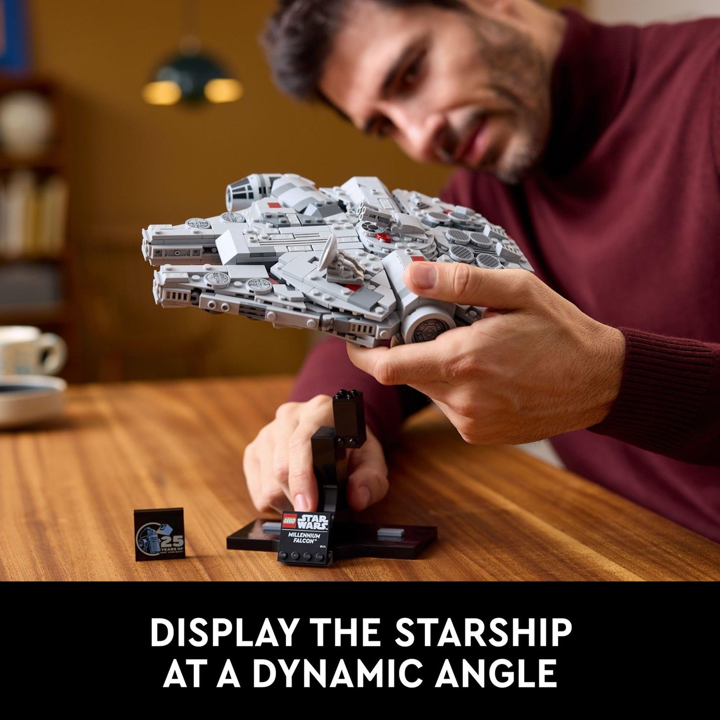 LEGO Star Wars Halcón Milenario: Una Nueva Esperanza - Modelo Coleccionable 25 Aniversario - Set de Construcción DIY para Adultos (Mayores de 18 Años) - Incluye Soporte de Exhibición - Regalo Star Wars - 75375