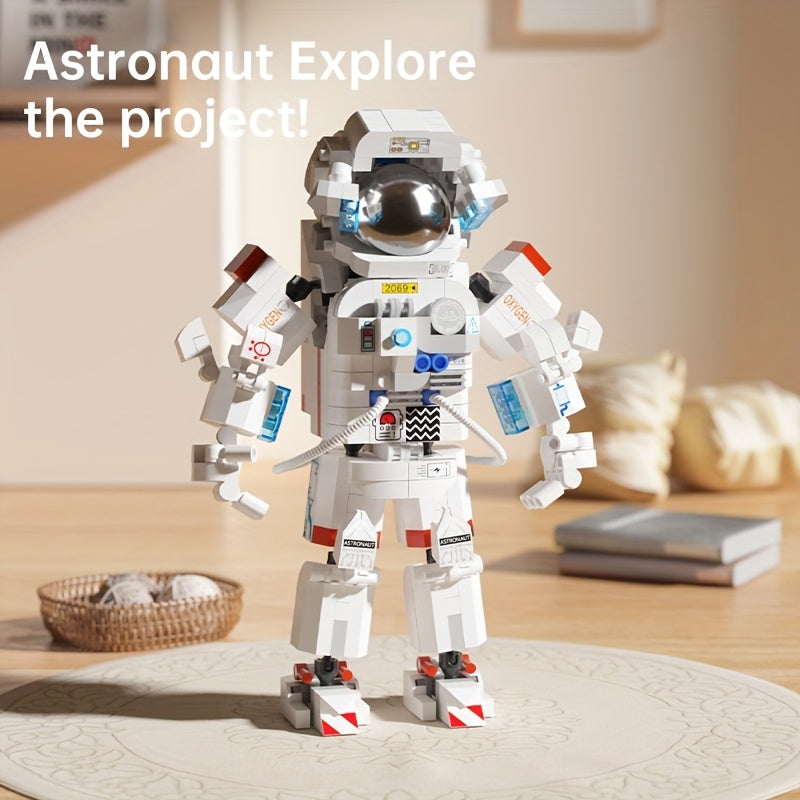 Juego de bloques de construcción en miniatura de astronauta de 632 piezas: kit coleccionable, material ABS, modelo de superhéroe con temática espacial. El regalo perfecto para cumpleaños de adultos, Navidad y decoración