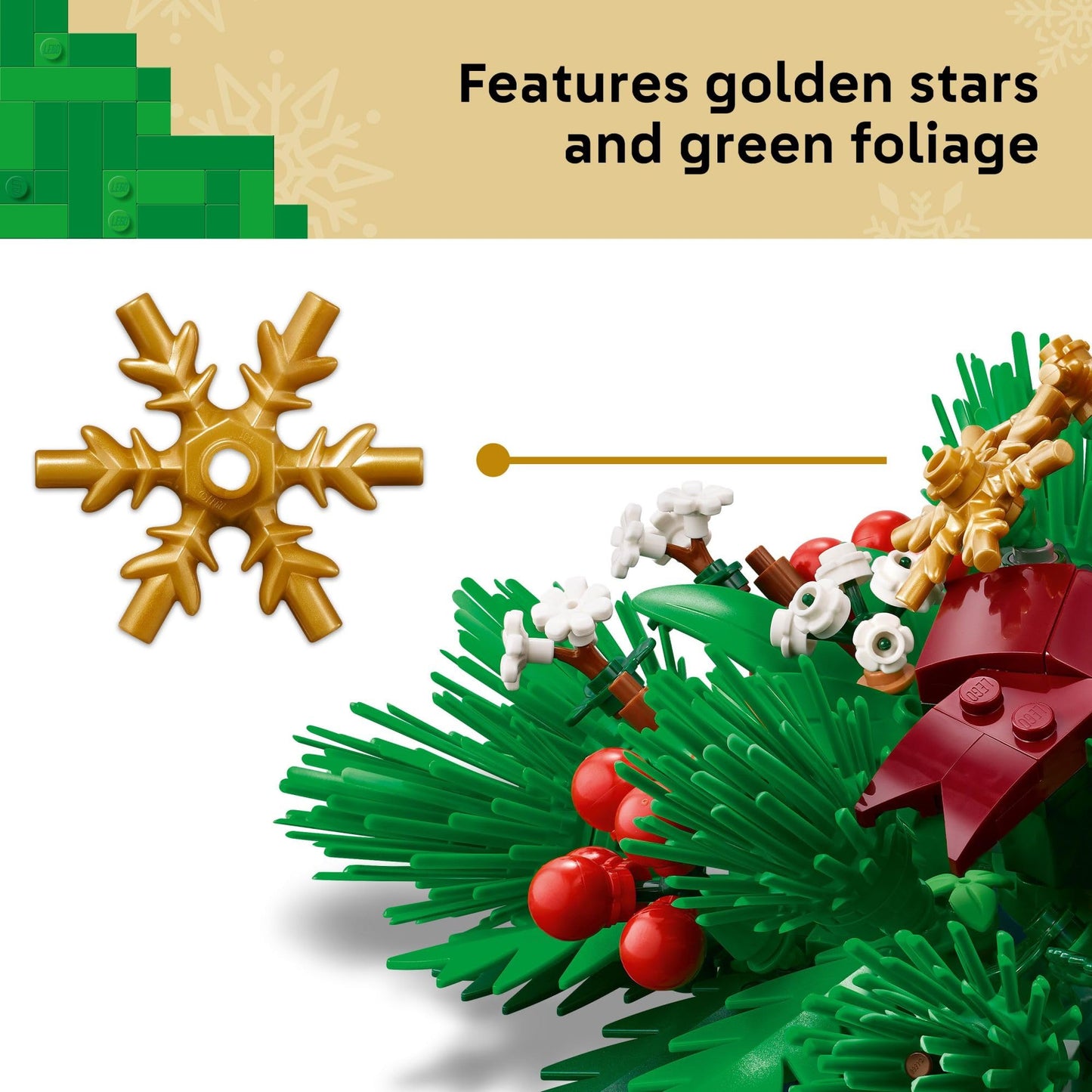 LEGO - Adorno de mesa navideño para niños - Centro de mesa navideño con ladrillos y decoración festiva para la habitación - Manualidad navideña para niñas y niños mayores de 12 años - Idea de regalo para familias - 40743