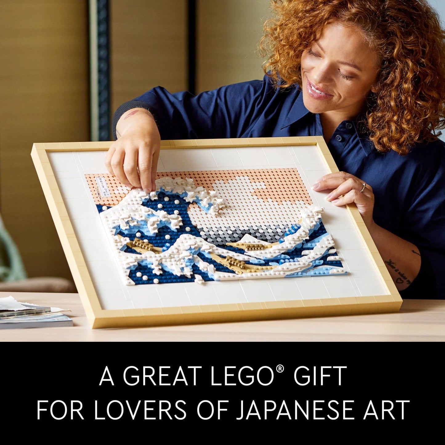 LEGO Art Hokusai La Gran Ola - Set de construcción de arte mural japonés enmarcado - Decoración de pared única para el hogar, la habitación o la oficina - Actividad divertida para adultos mayores de 18 años - Regalo para hombres y mujeres - 31208