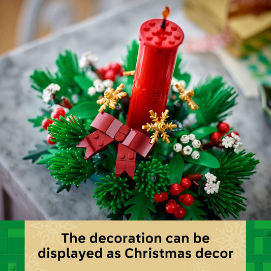 LEGO - Adorno de mesa navideño para niños - Centro de mesa navideño con ladrillos y decoración festiva para la habitación - Manualidad navideña para niñas y niños mayores de 12 años - Idea de regalo para familias - 40743