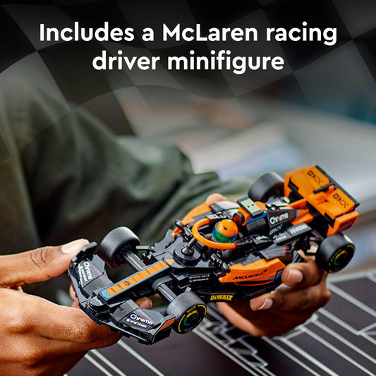LEGO Speed Champions 2023 McLaren Fórmula 1, coche de carreras de juguete para jugar y exhibir. Set de construcción McLaren para niños. Ideal como regalo para niños y niñas a partir de 9 años que disfrutan del juego independiente. 76919