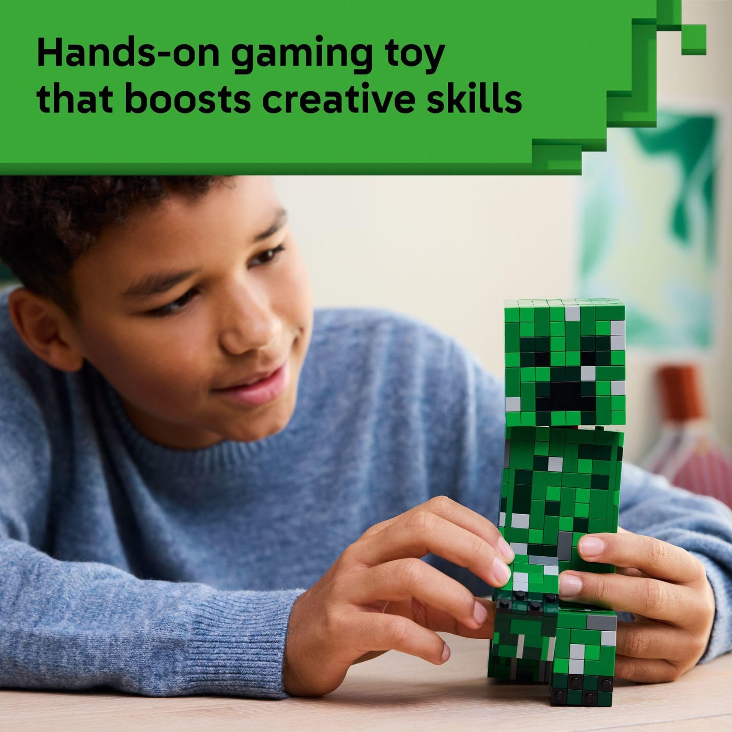 LEGO Minecraft Creeper, juguete de construcción para niños - Juguete de Minecraft para niños y niñas, mayores de 10 años - Decoración para la habitación de gamers - Incluye minifigura de la primera versión - Regalo de Navidad - 21276