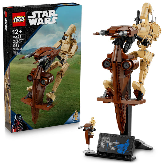 LEGO Star Wars: La Amenaza Fantasma - Droide de Batalla con STAP - Juguete de construcción y aprendizaje para niños y niñas a partir de 12 años - Kit de juguete y modelo de Star Wars - Regalo de Navidad - 75428