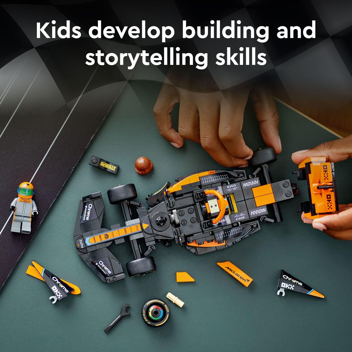 LEGO Speed Champions 2023 McLaren Fórmula 1, coche de carreras de juguete para jugar y exhibir. Set de construcción McLaren para niños. Ideal como regalo para niños y niñas a partir de 9 años que disfrutan del juego independiente. 76919