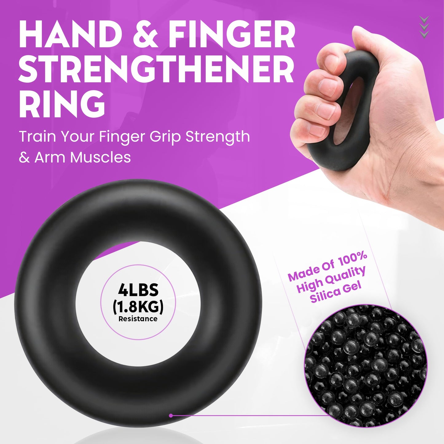 Fortalecedor de agarre manual, paquete de 7 unidades, resistencia ajustable de 10 a 100 kg (22-220 lb), ejercitador de antebrazo, entrenador de fuerza de agarre para el desarrollo muscular y la recuperación de lesiones, manos aeróbicas (paquete de 7).