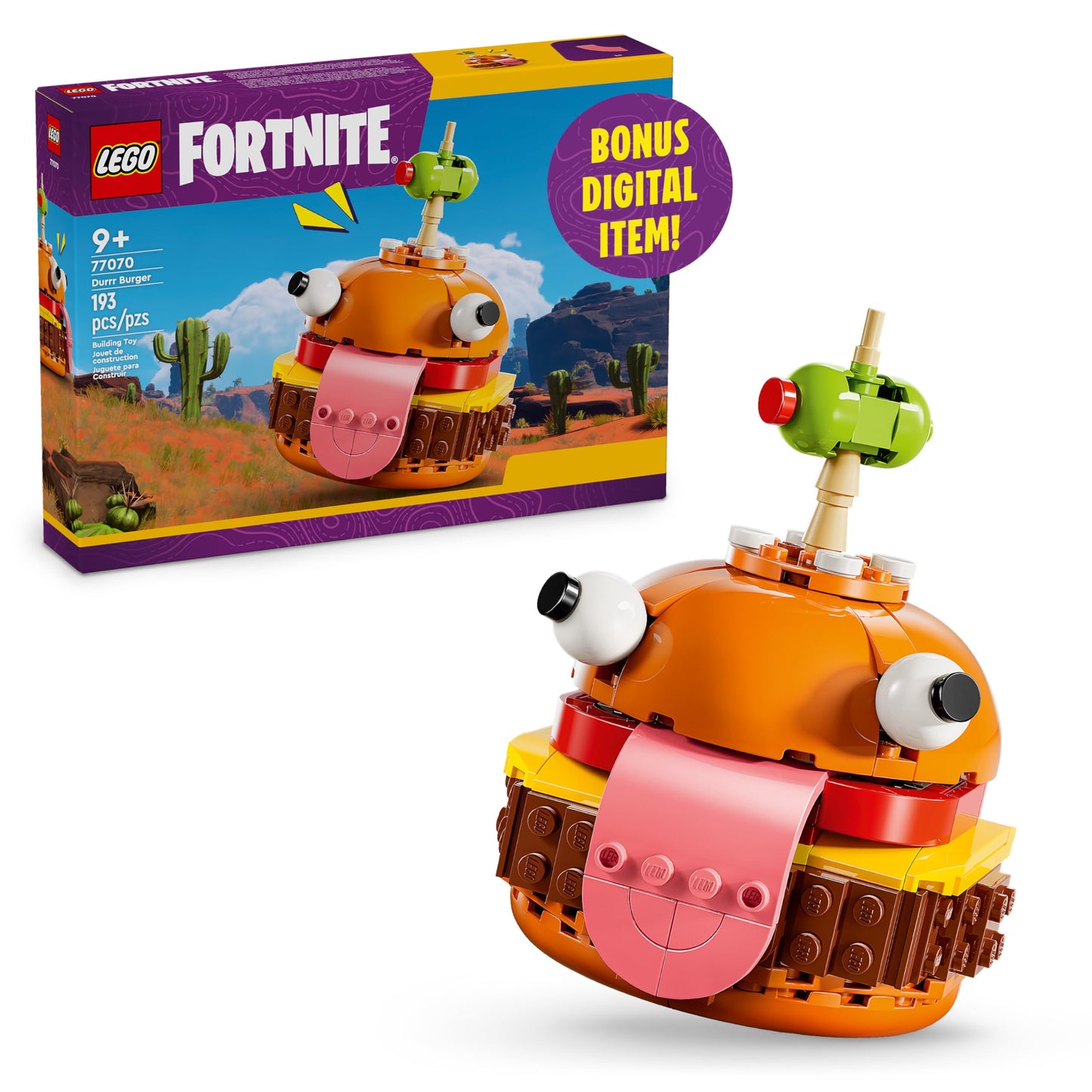 LEGO Fortnite Durrr Burger Set de construcción - Juguete infantil para gamers, mayores de 9 años - Modelo de exhibición, juguete coleccionable de Fortnite - Regalo para niños y niñas - 77070