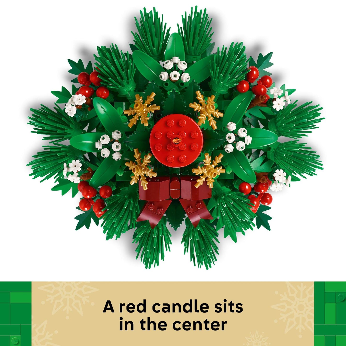 LEGO - Adorno de mesa navideño para niños - Centro de mesa navideño con ladrillos y decoración festiva para la habitación - Manualidad navideña para niñas y niños mayores de 12 años - Idea de regalo para familias - 40743