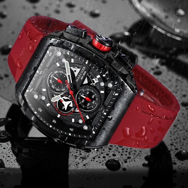 Reloj de vestir de cuarzo para hombre. Reloj de pulsera de vestir con movimiento de cuarzo de alta precisión para hombre. Diseño multifuncional. Correa de silicona.
