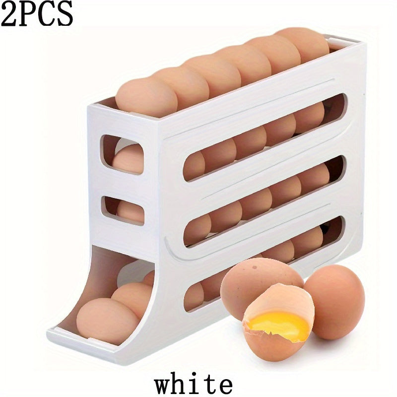 innovador dispensador estante para huevos de 4 capas. Puede contener hasta 30 huevos para almacenar en la puerta lateral del refrigerador.