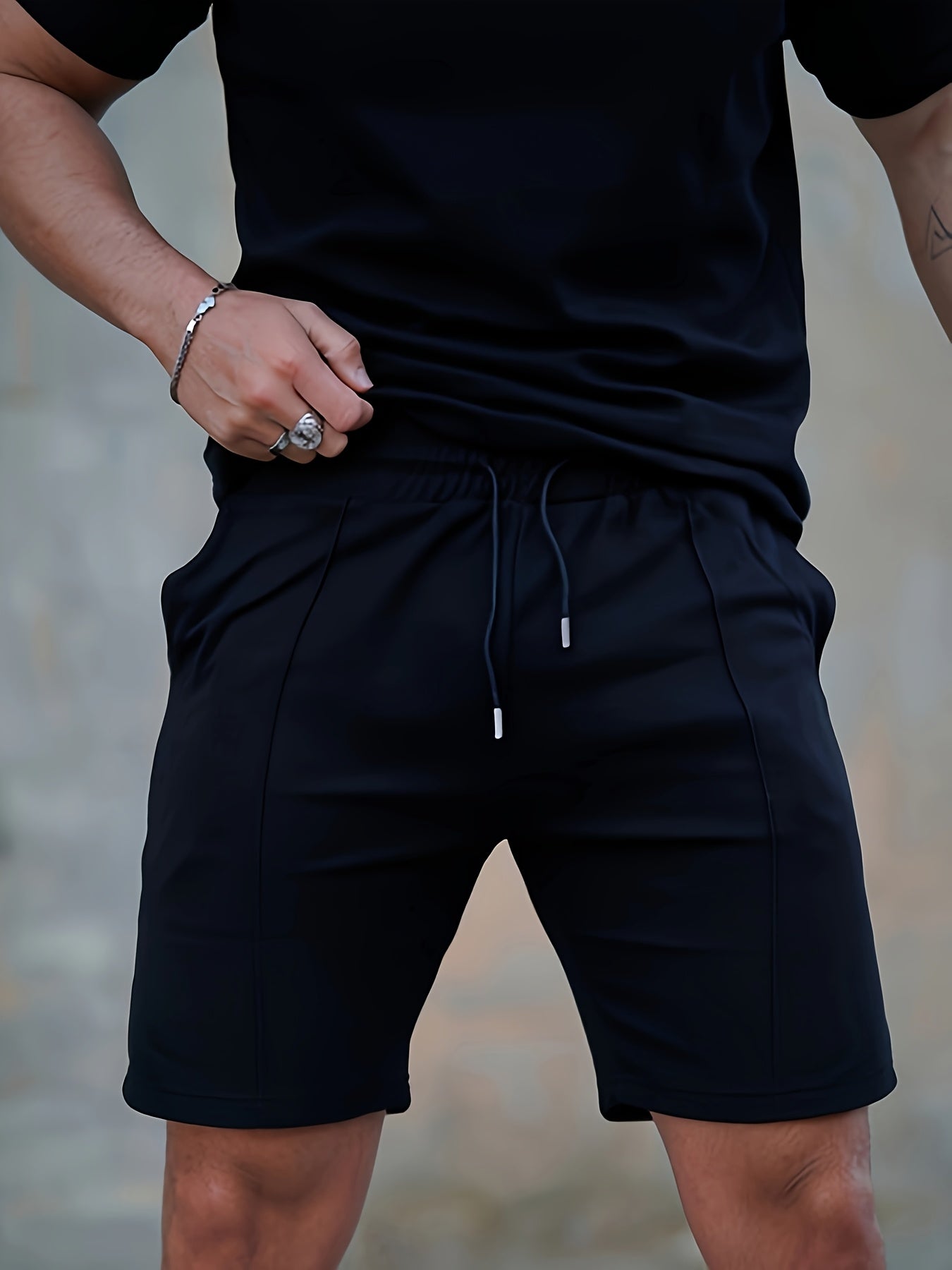 Traje casual multicolor para hombre, conjunto de dos piezas, sencillo y cómodo, para uso diario.