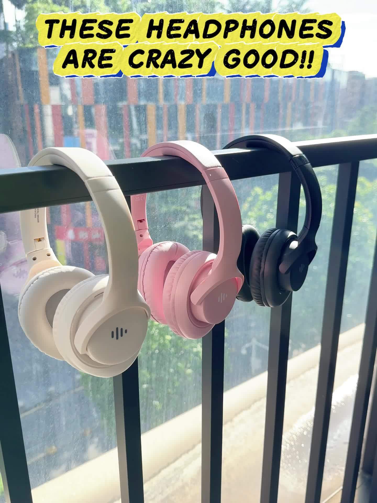 Auriculares supraaurales con micrófono, 65 horas de reproducción, ligeros, plegables y portátiles, con graves estéreo, llamadas manos libres, ideales para juegos, PC y teléfonos móviles, con cancelación de ruido ENC |