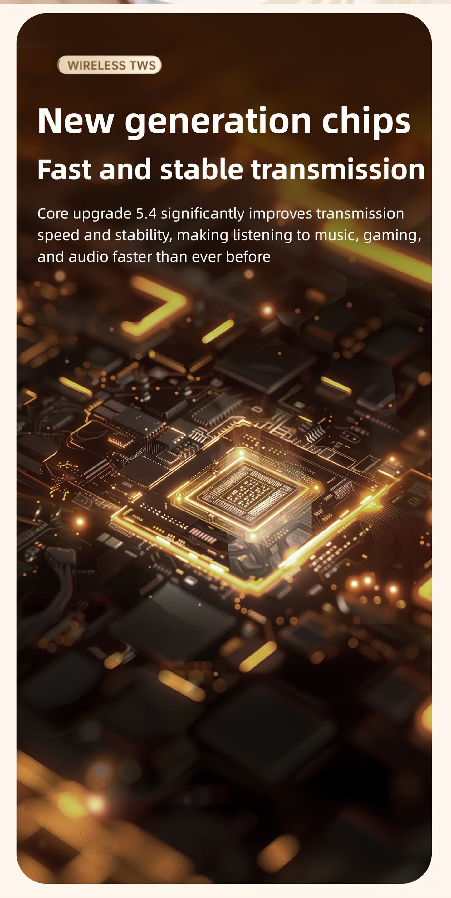 Auriculares inalámbricos deportivos ultracompactos con mango corto, estéreo de graves Hi-Fi, calidad de sonido dual 5.4, reducción de ruido cómoda, pantalla digital de alta definición con micrófono, tiempo de espera ult