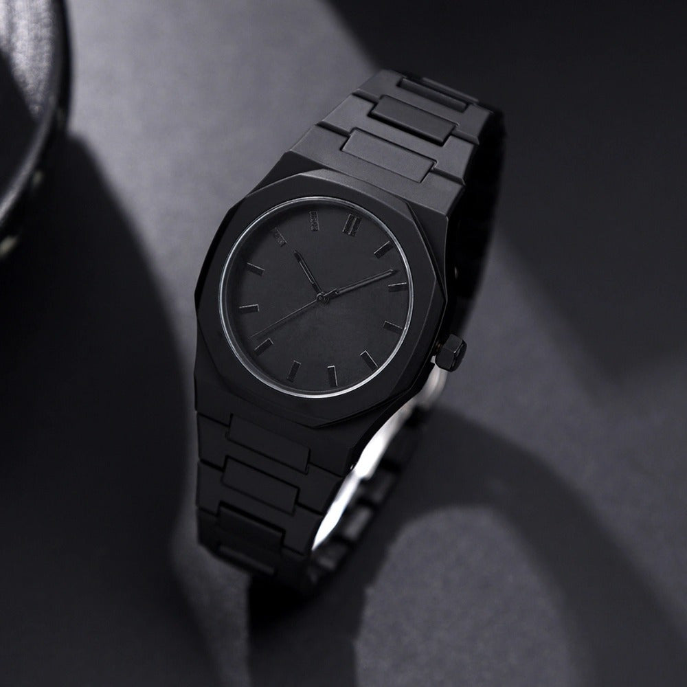 [Relojes de cuarzo para hombres] Reloj de cuarzo para hombre con números arábigos negros, relojes de estilo informal de negocios para hombres, diseño minimalista para vestimenta informal, reloj perfecto para Halloween, Nav