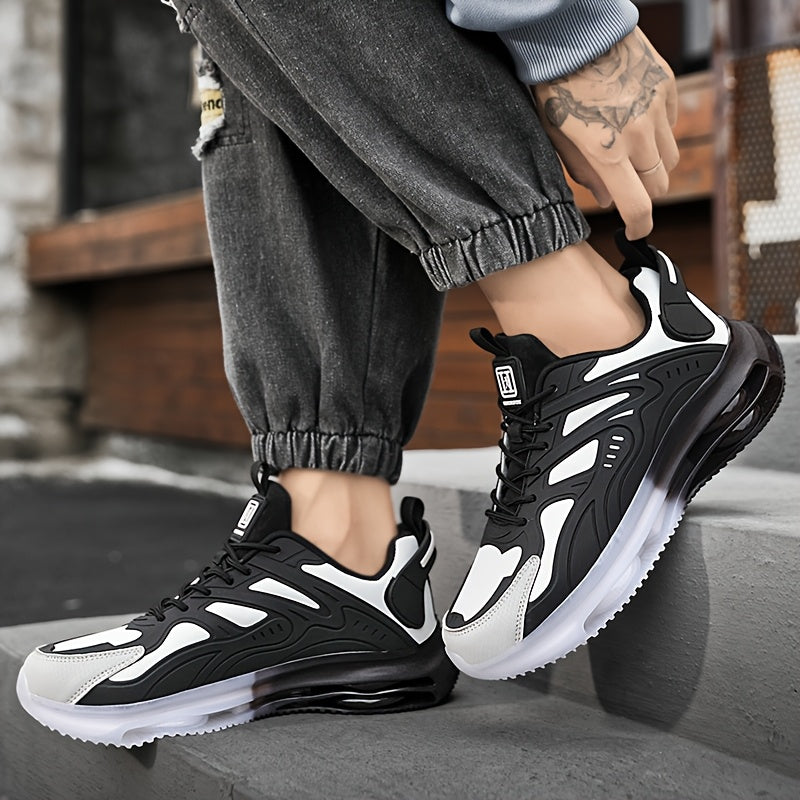 Zapatillas bajas para hombre y mujer: zapatillas transpirables y antideslizantes con soporte de arco acolchado, diseño con detalles en negro y dorado, cierre con cordones, suela de goma resistente y plantilla acolchada. Idea