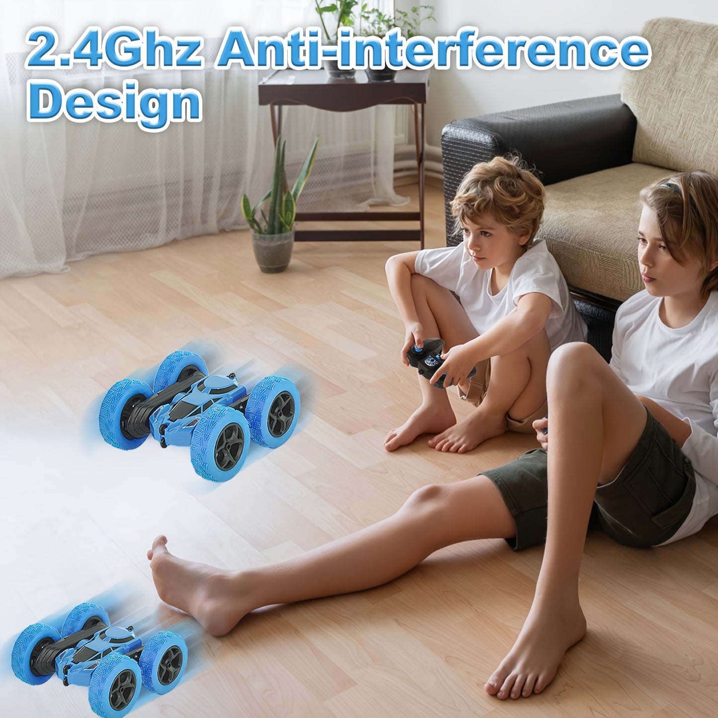 Coche teledirigido para niños de 6 a 12 años, tracción en las cuatro ruedas, giro de 360°, luces LED de 2,4 GHz y alta velocidad todoterreno. Ideal para regalo de cumpleaños o Navidad (Navidad, Halloween, Pascua).