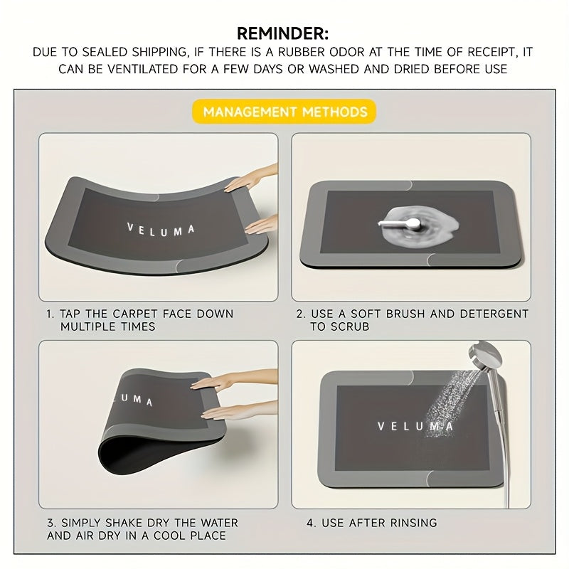 Alfombrilla de baño de diatomita superabsorbente: de secado rápido, antideslizante y con absorción de agua, alfombrilla para alimentación de mascotas, alfombrilla de baño suave y cómoda para baño, ducha, felpudo, alfom