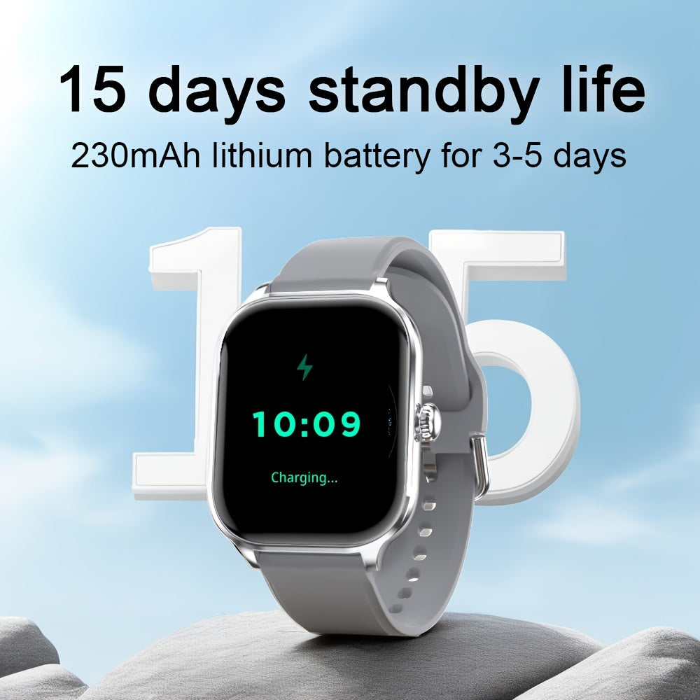Reloj inteligente con pantalla grande de 1/2 pulgada (2.01") para hombre y mujer, compatible con Android/iPhone, más de 100 modos deportivos, pantalla de 5.2 pulgadas con alertas de llamadas y mensajes, compatible con smartp