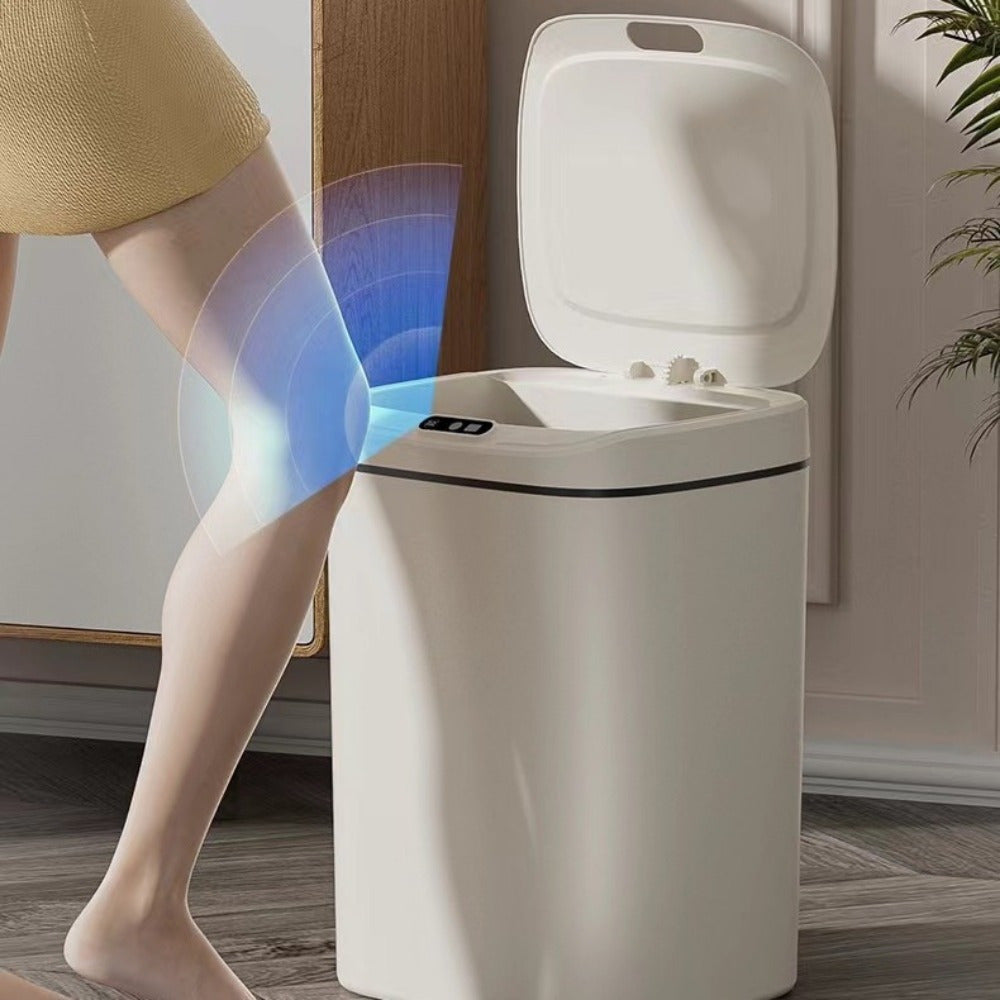 Basureros inteligentes con sensor de movimiento, manos libres, eléctricos para cocinas y baños, ideales para oficinas, hoteles, cocinas, dormitorios, baños, espacios públicos y exteriores.