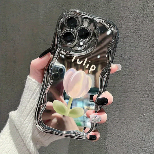 Para  iPhone 11, 12, 13, 14, 15, 16 Plus Pro Promax XSMAX XS/ X , cover para teléfono celular con ondas galvanizadas , moda de alta gama.