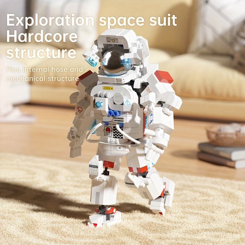 Juego de bloques de construcción en miniatura de astronauta de 632 piezas: kit coleccionable, material ABS, modelo de superhéroe con temática espacial. El regalo perfecto para cumpleaños de adultos, Navidad y decoración