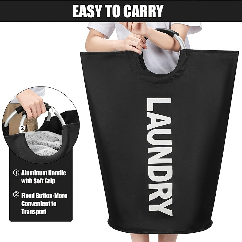 Cesta grande para la ropa sucia con bolsa plegable, percha alta independiente, cesto plegable para la ropa sucia, cesta de alta calidad. El asa tiene un diseño de medio anillo que la fija y la hace más segura y resistente a