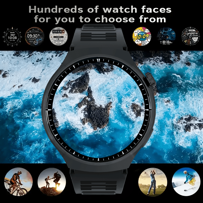 Reloj inteligente con pantalla redonda y fuente grande para personas mayores | Alertas de llamadas | Fácil de usar | Cómodo de llevar | El mejor regalo de Halloween para personas mayores