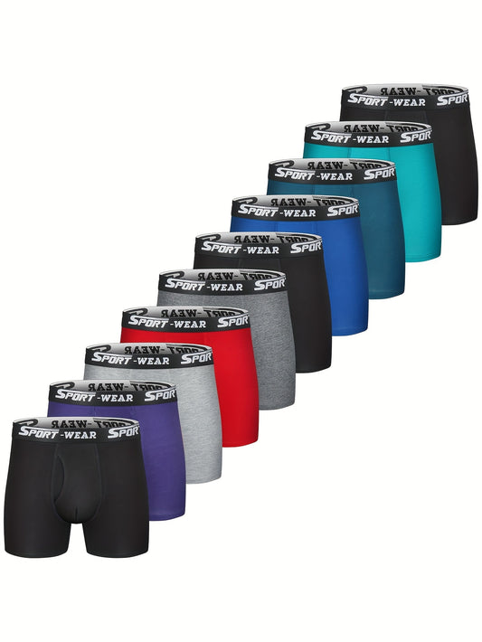 10 boxers deportivos de algodón elástico para el hombre moderno que busca confort y comodidad sin renunciar a su estilo.
Lisos, transpirables y lavables a maquina.