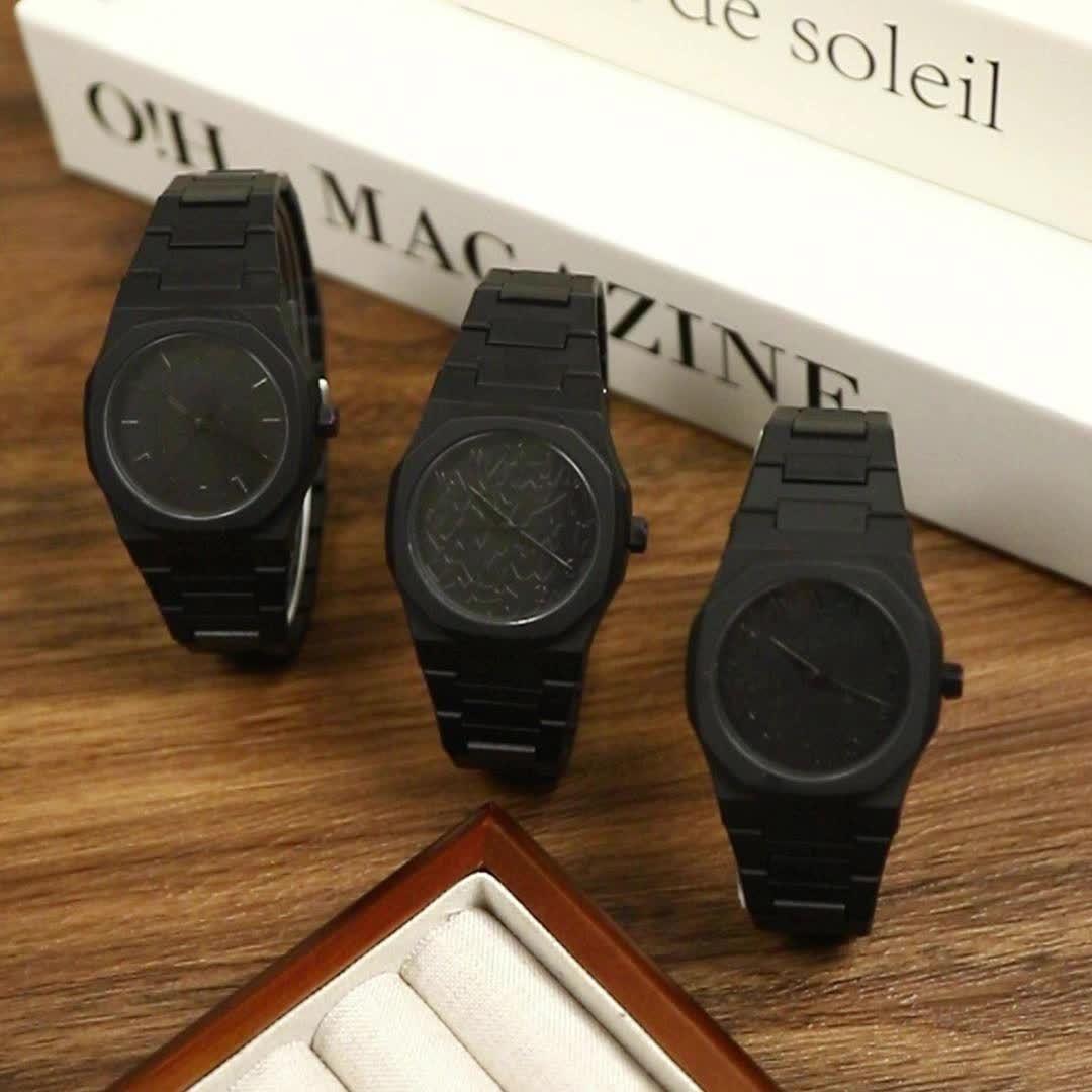 [Relojes de cuarzo para hombres] Reloj de cuarzo para hombre con números arábigos negros, relojes de estilo informal de negocios para hombres, diseño minimalista para vestimenta informal, reloj perfecto para Halloween, Nav