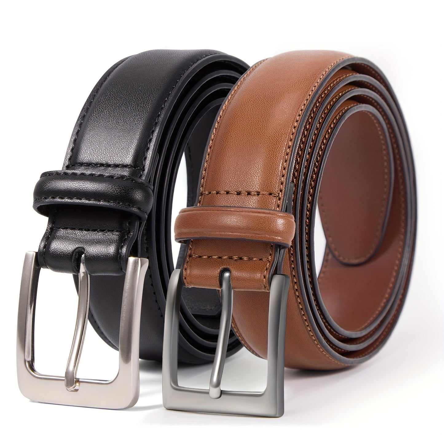 Cinturón de hombre (2 piezas) de cuero genuino para vestir, informal, golf, pantalones vaqueros, 3,5 cm. Cinturones con hebilla, cinturón de trabajo, cinturón para hombre, hebillas para mujer, cinturón para vaqueros, cint