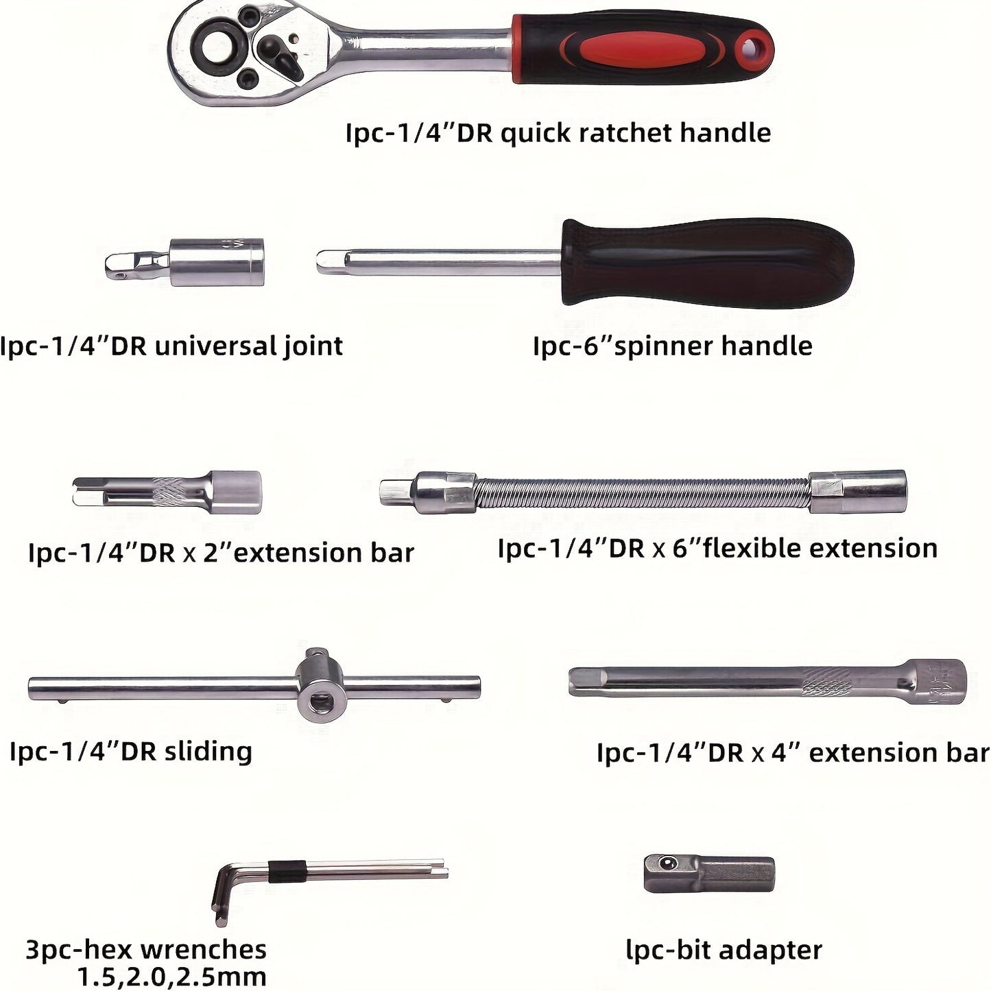Kit de herramientas automotrices profesionales de 325/53/46 piezas - Juegos de herramientas premium para el mantenimiento de autos, motos y bicicletas - Solución compacta, portátil y todo en uno con llave de trinquete, jueg