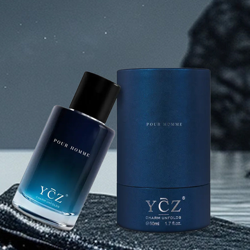 Colonia para hombre de 50 ml - Seductora fragancia oriental amaderada con pomelo, jengibre y almizcle | Sin BPA, a base de alcohol ni formaldehído | Aroma fresco y duradero para citas y ropa informal | Regalo ideal