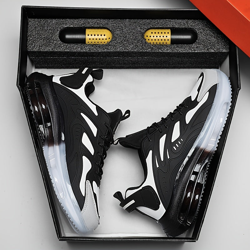 Zapatillas bajas para hombre y mujer: zapatillas transpirables y antideslizantes con soporte de arco acolchado, diseño con detalles en negro y dorado, cierre con cordones, suela de goma resistente y plantilla acolchada. Idea