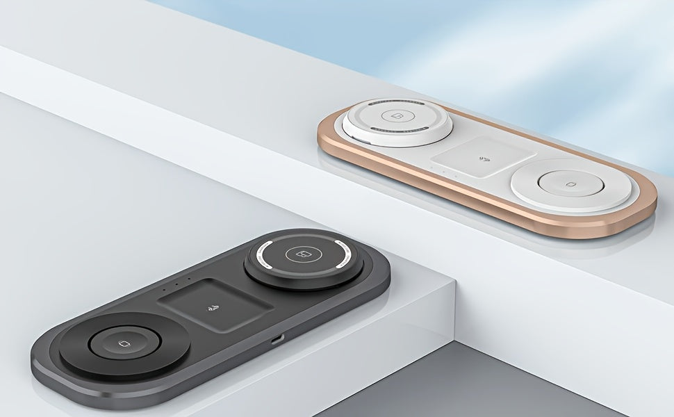 Cargador inalámbrico 3 en 1 de 15 W para iPhone, estación de carga plegable para iPhone 16/15/14/13/12/Pro Max/Pro/Mini/Plus, compatible con iWatch 10/9/8/7/SE/6/5/4/3/2/1/Ultra 2/Ultra y AirPods Pro/2/3/4.