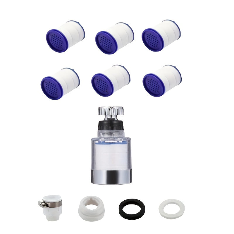 Grifo purificador de agua (juego de 7/14 piezas), grifo purificador de agua multifuncional con filtro reemplazable, apto para cocina, lavabo, inodoro y ducha. No requiere electricidad. Compatible con roscas estándar, fácil